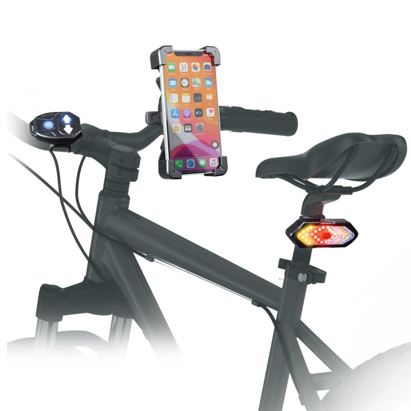 Wireless light kit and smartphone holder for handlebars