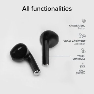 TWS earphones with 250 mAh charging case