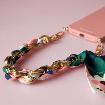 iPhone 14 cover with wrist chain and foulard