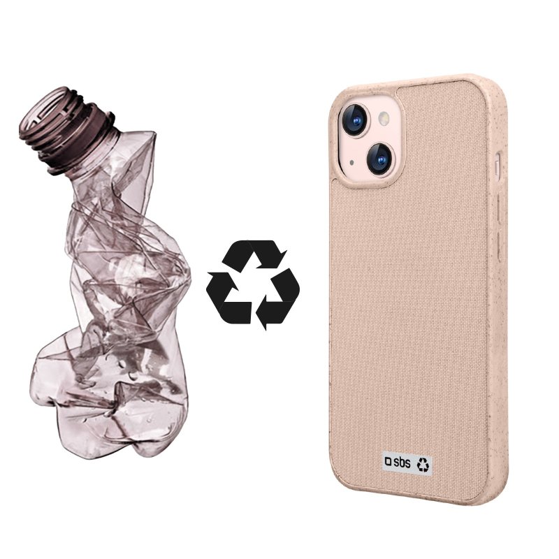 Rigid colourful cover in recycled plastic R-PET for iPhone 13 Mini