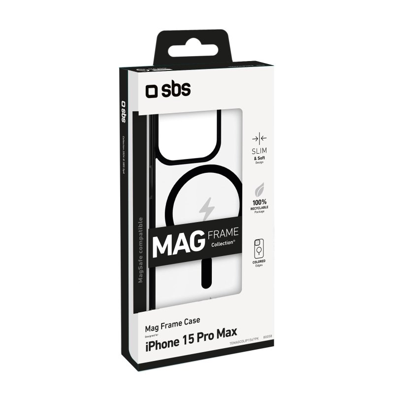 Cover for iPhone 15 Pro Max with coloured edges compatible with MagSafe charging