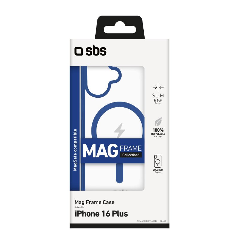 Cover for iPhone 16 Plus with coloured edges compatible with MagSafe charging