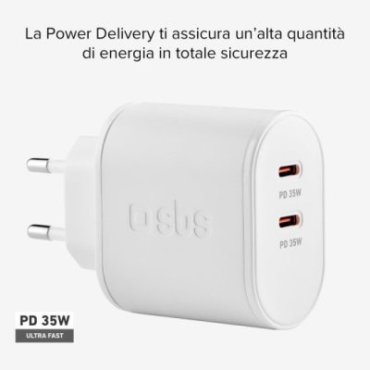 35W Power Delivery Wall Charger with two USB-Cs