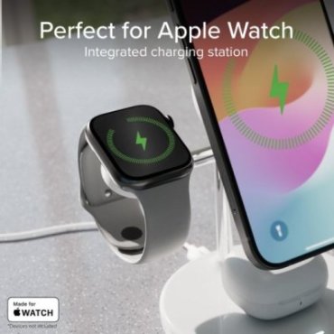 Qi2 3x1 Wireless Charging Station for iPhone 16/15/14/13/12, Android smartphones, Apple Watch and wireless earphones