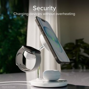 Qi2 3x1 Wireless Charging Station for iPhone 16/15/14/13/12, Android smartphones, Apple Watch and wireless earphones