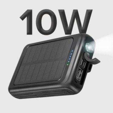 5000 mAh solar power bank with wireless charging