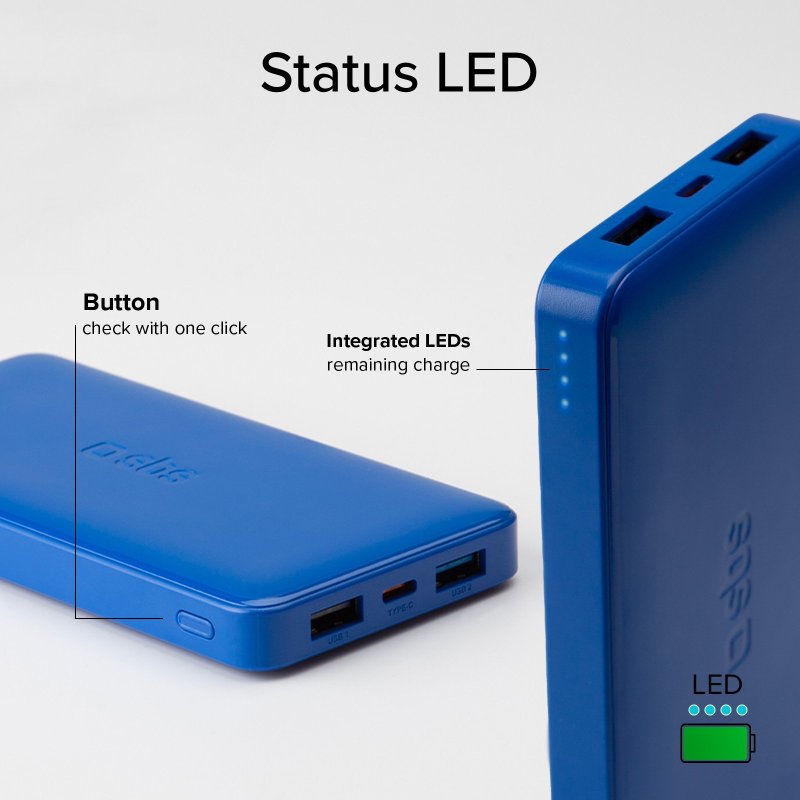 Fast charge powerbank: 10,000 mAh, 2 USBs