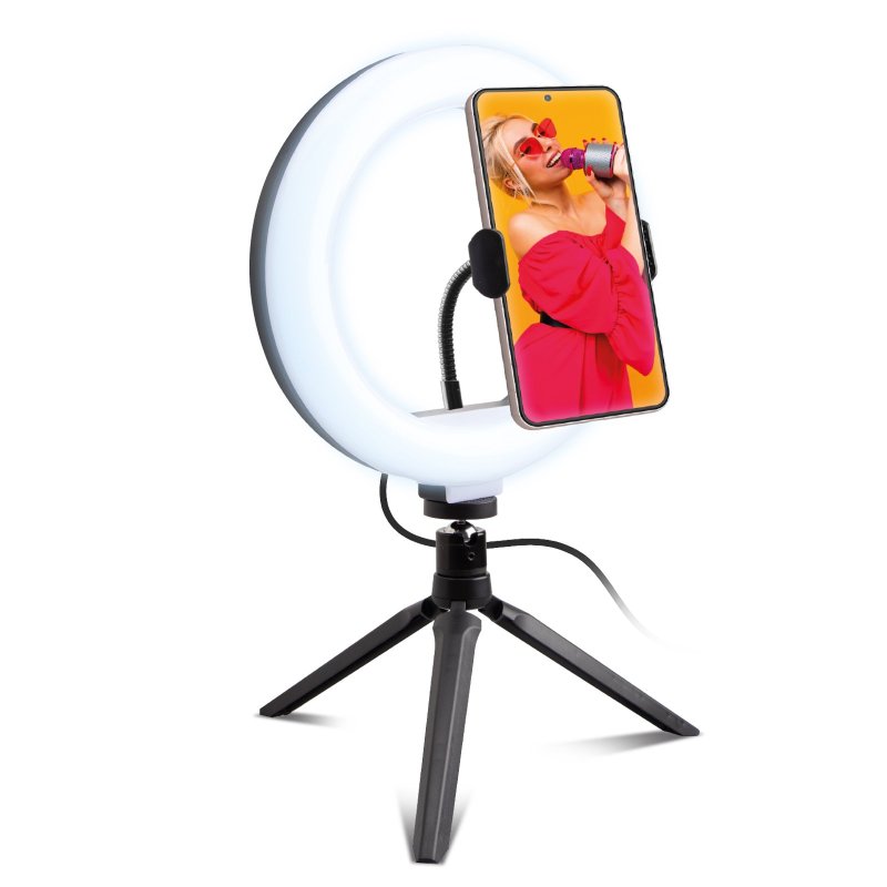 Studio ring light with phone holder and tripod | Cell phone holders and  stands, bases for smartphones | Office supplies | Promotional item