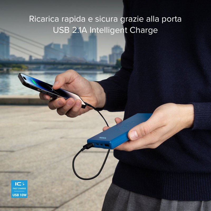 Fast charge powerbank: 10,000 mAh, 2 USBs