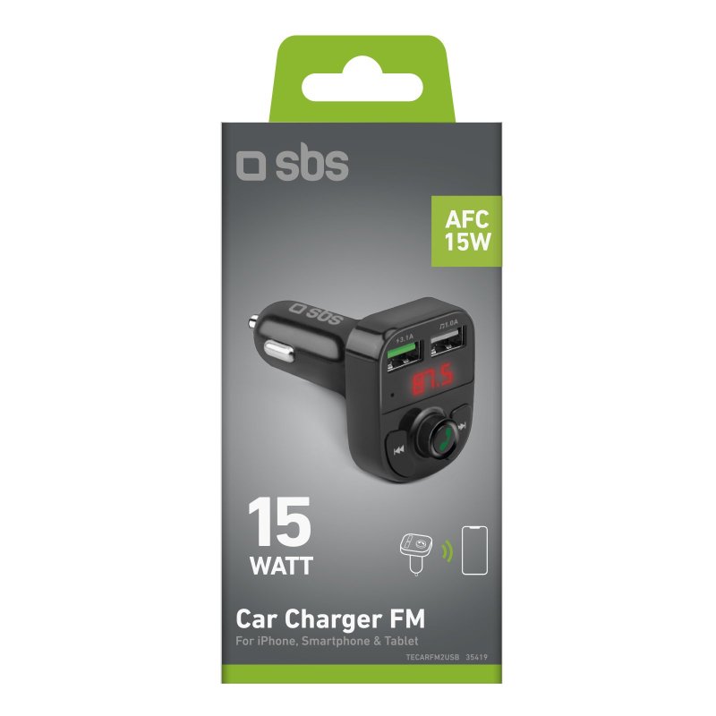 15 Watt car charger with wireless connection