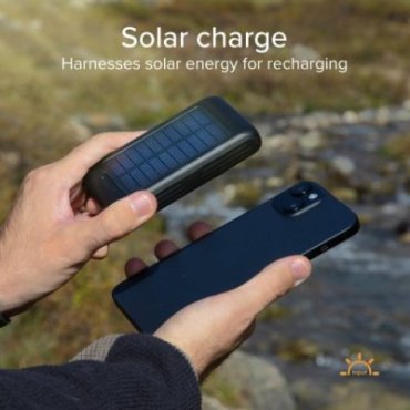 5000 mAh solar power bank with wireless charging