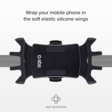 360° rotatable mobile phone holder for bicycles and scooters