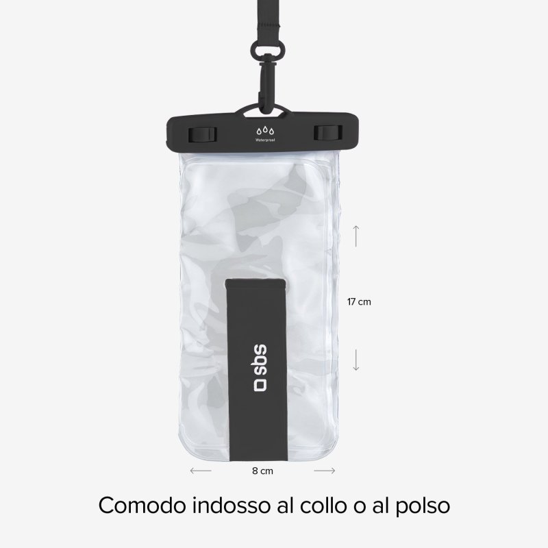 Waterproof case with selfie grip, universal size for smartphones up to 6.8\"