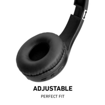 Adjustable stereo headphones with soft ear cushions and built-in microphone, Bluetooth V5.0, buttons for call and music manageme