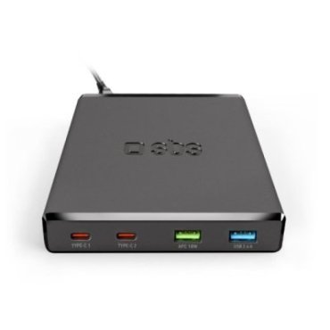 GaN Charging Station with 4 ports - ultrafast charging with 2 x USB-A and 2 x USB-C ports