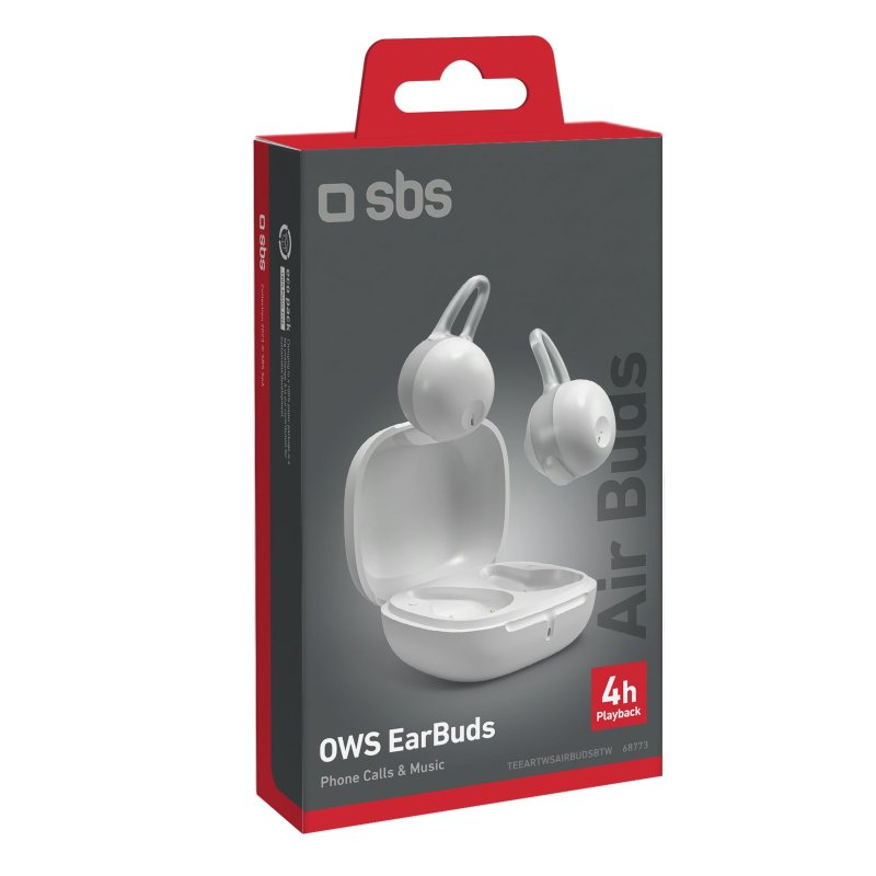 OWS earphones with ear hooks and charging case