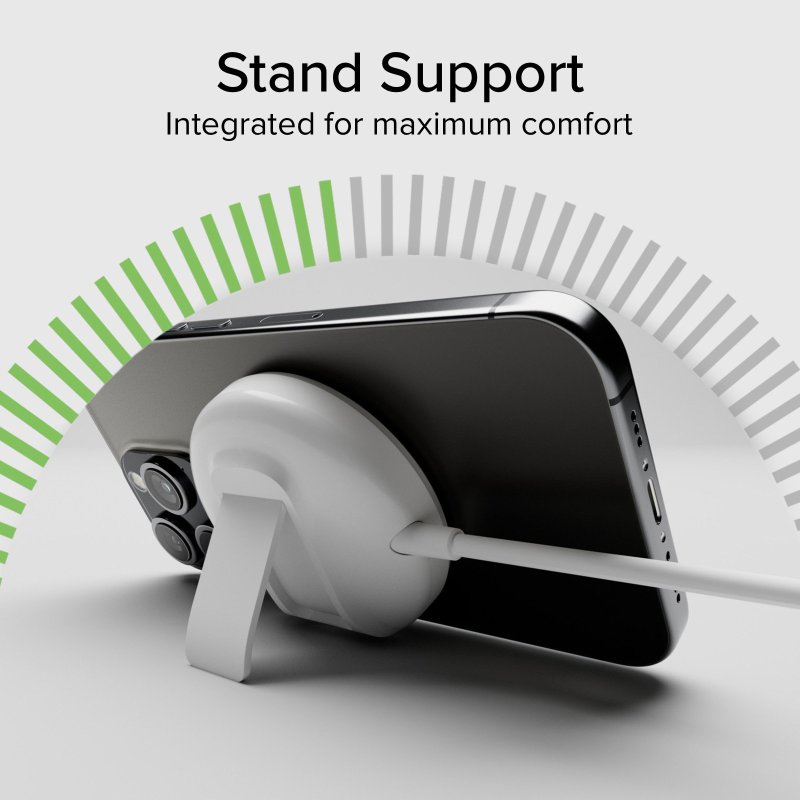 Qi2 15W MagSafe compatible wireless charging base, that also acts as a stand