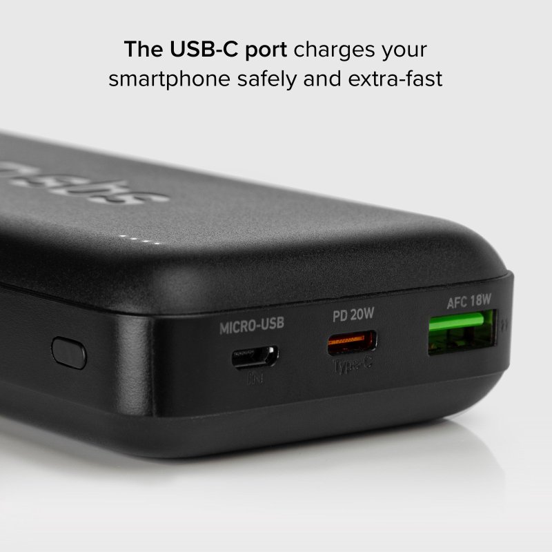 20000 mAh multi-port power bank with 20W Power Delivery technology