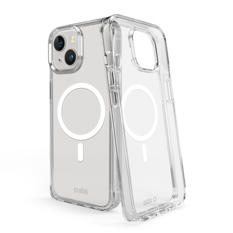 Rigid transparent case compatible with MagSafe charging for iPhone 15