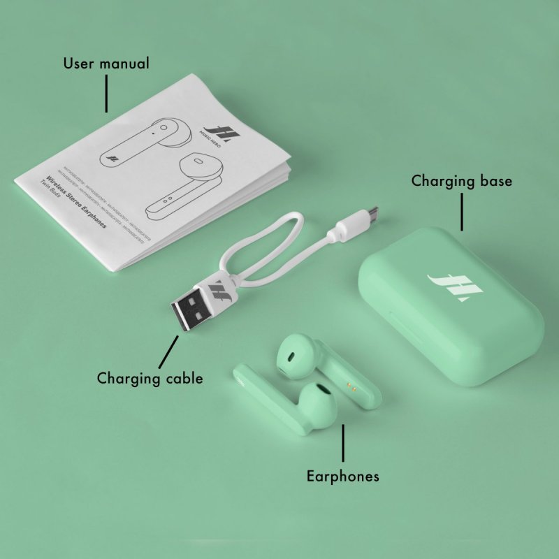 TWS Beat – Twin earphones with automatic ON-OFF and charging case