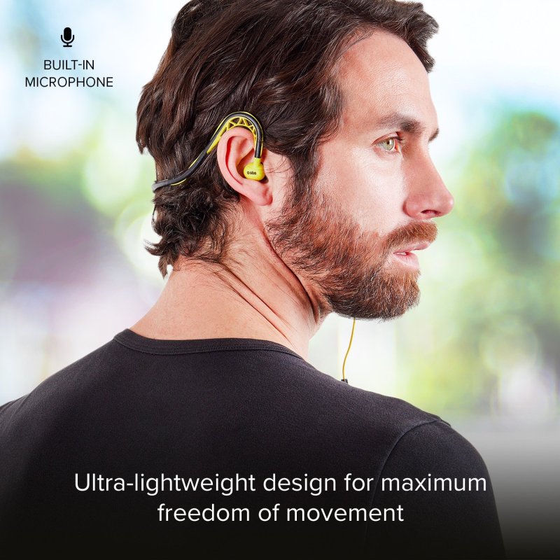 Stereo earphones for sport with a headband