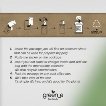 USB-A to USB-C data and charging cable with recycling kit