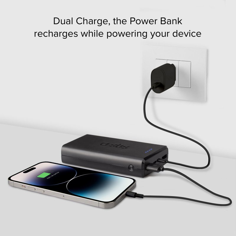 Fast charge powerbank: 20,000 mAh, 2 USBs