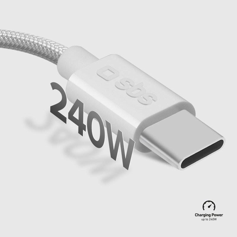 USB-C 3.2 charging and data cable compatible with 240W Power Delivery