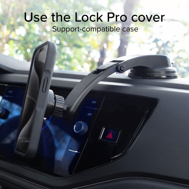 Holder for car windscreen or dashboard with LockPro locking system