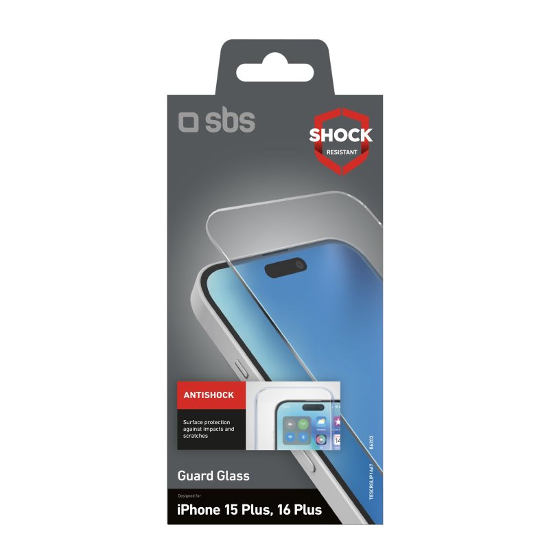 Glass screen protector for iPhone 15 Plus/16 Plus