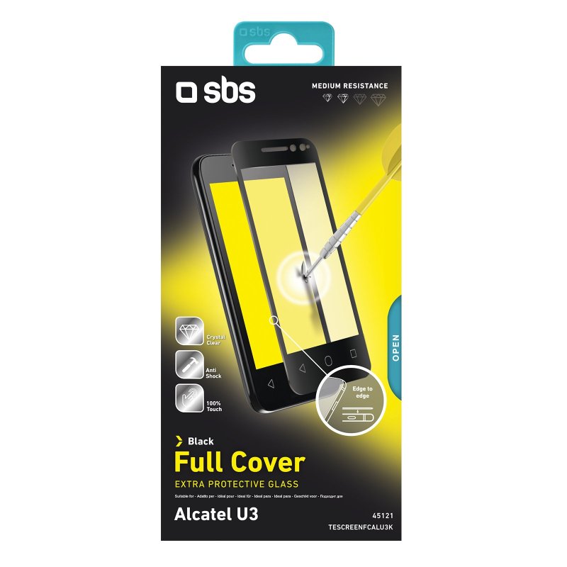 Full Cover Glass Screen Protector for Alcatel U3