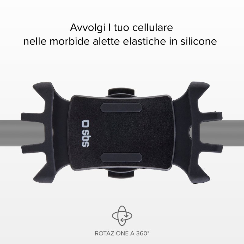 360° rotatable mobile phone holder for bicycles and scooters