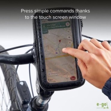 Rain-resistant mobile phone holder for bicycles and scooters