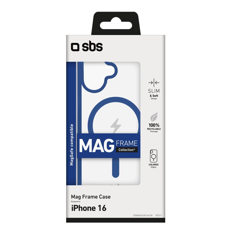 Cover for iPhone 16 with coloured edges compatible with MagSafe charging