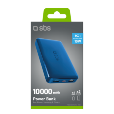 Fast charge powerbank: 10,000 mAh, 2 USBs