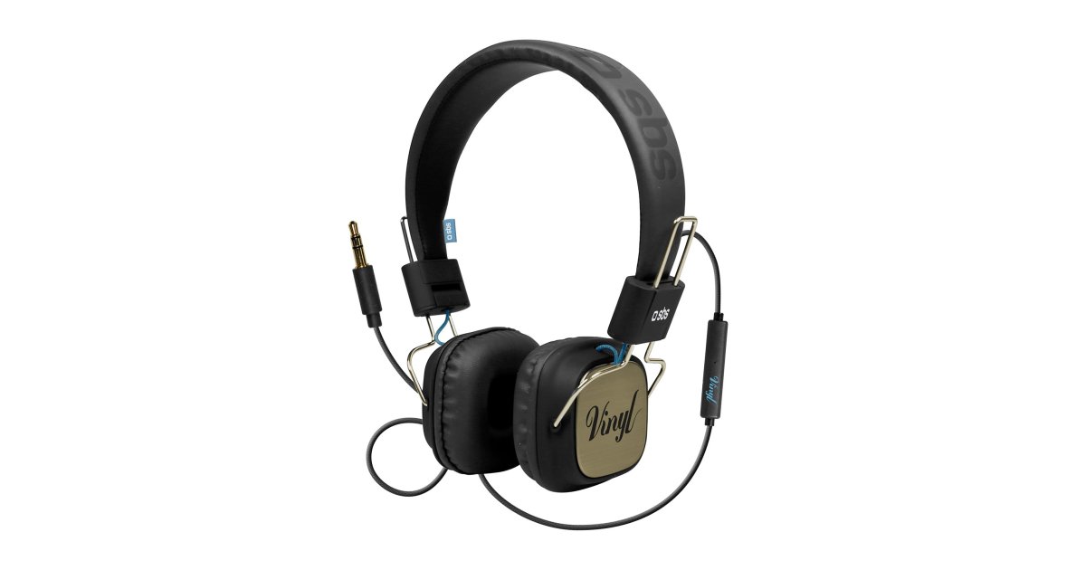 Vinyl stereo headphones