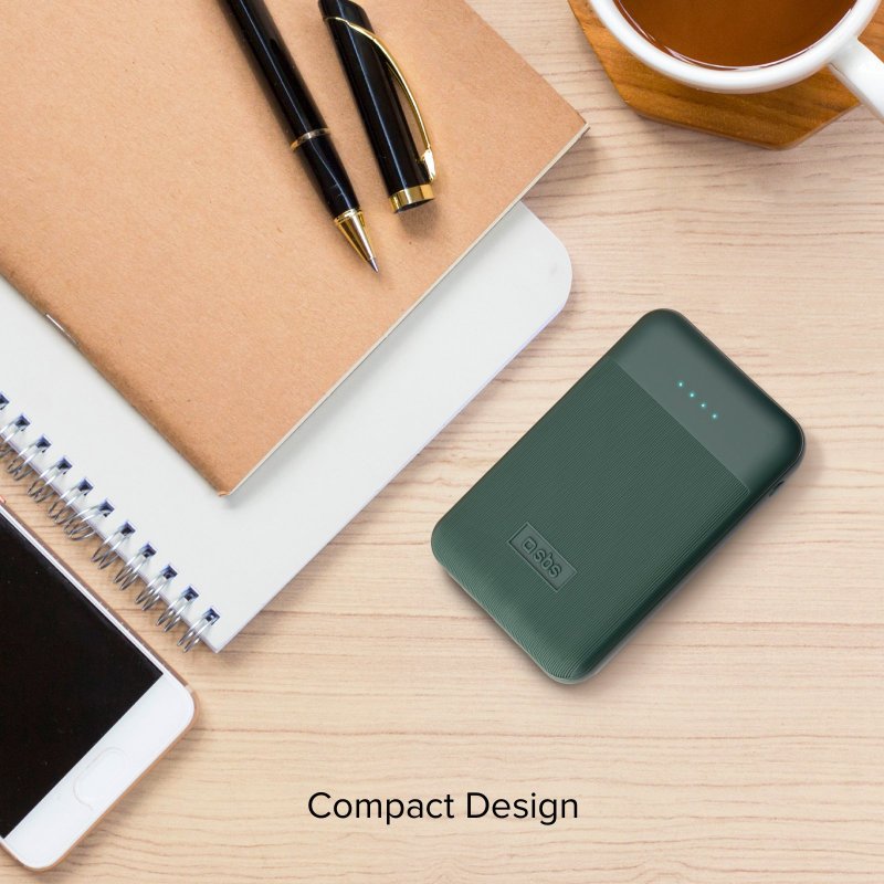 Power Delivery 20W 10,000 mAh power bank, soft touch finish and knurled