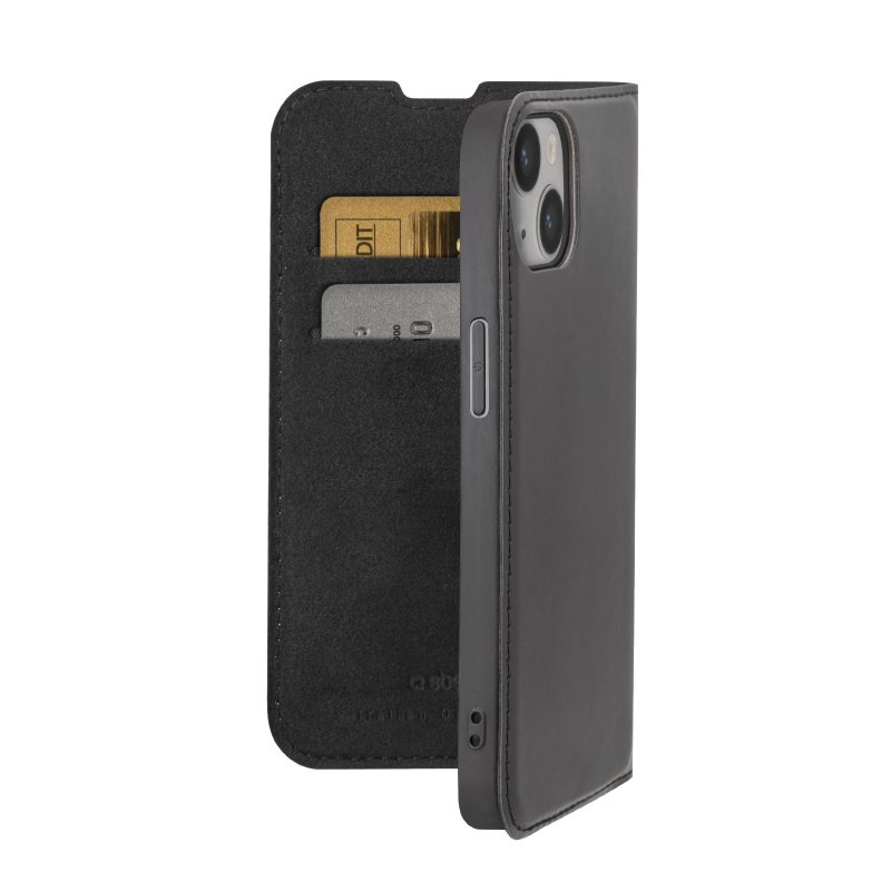 SDTEK Funda para iPhone 15 Plus Ranura Para Tarjeta Crédito Negro