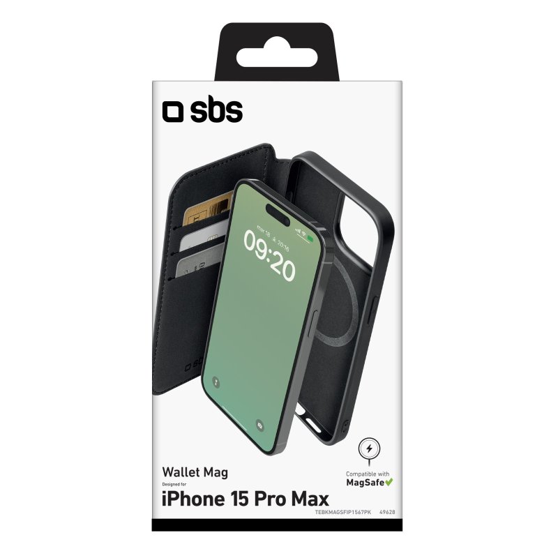 Étui portefeuille 3 en 1 avec support pour iPhone 15 Pro Max Bloqueur RFID  MagSafe Dux Ducis Rafi Mag - Noir - ✓