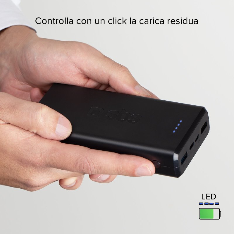 Fast charge powerbank: 20,000 mAh, 2 USBs