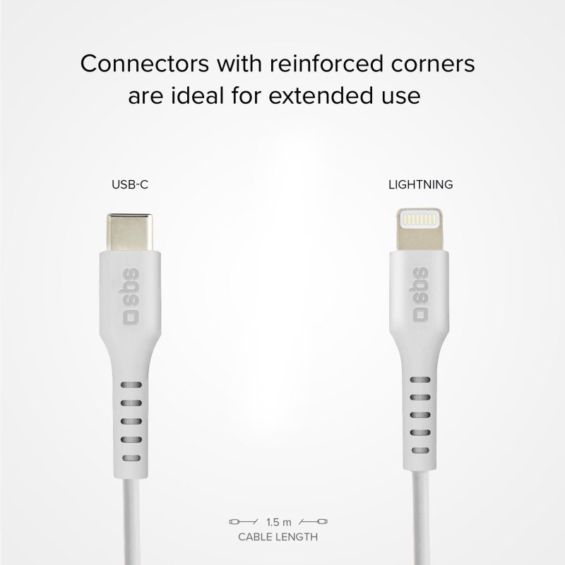 USB-C - Lightning cable for data and charging