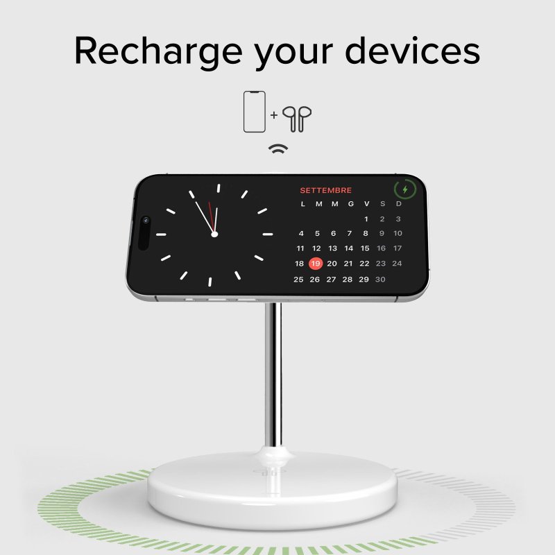 Qi2 2x1 Wireless Charging Station for iPhone 15/14/13/12, Android smartphones and wireless earphones