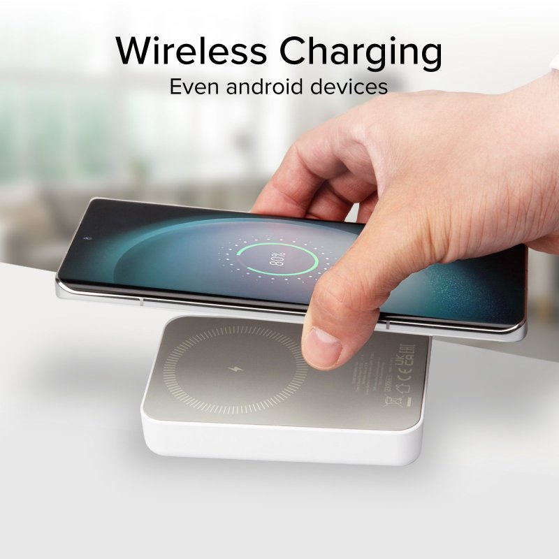 Wireless magnetic power bank 10,000 mAh compatible with iPhone with MagSafe charging