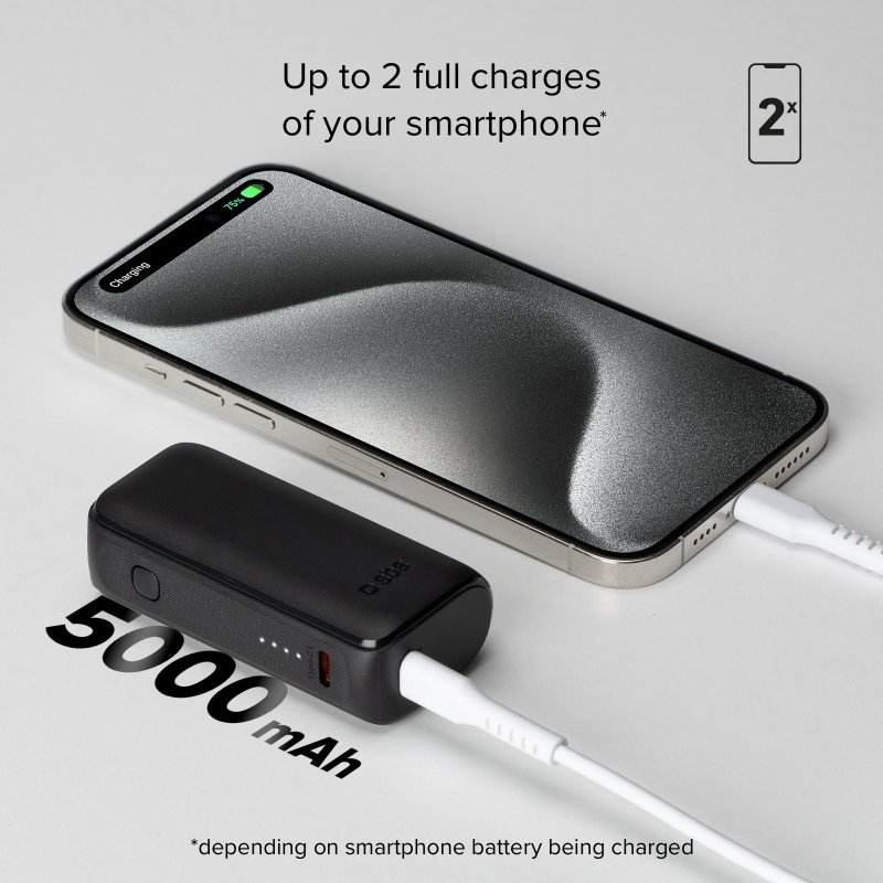 Ultra-compact 5,000 mAh power bank