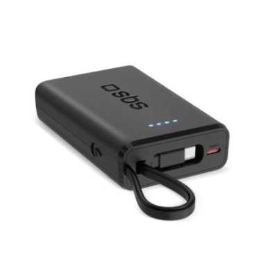 20W 10000mAh Power Delivery power bank with built-in USB-C cable