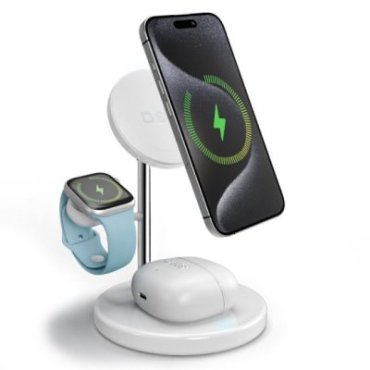 Qi2 3x1 Wireless Charging Station for iPhone 15/14/13/12, Android smartphones, Apple Watch and wireless earphones