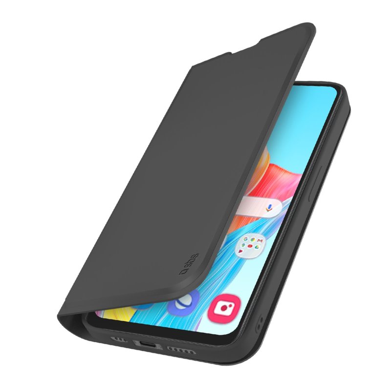 Book-style case with stand support and soft touch surface for Oppo A18