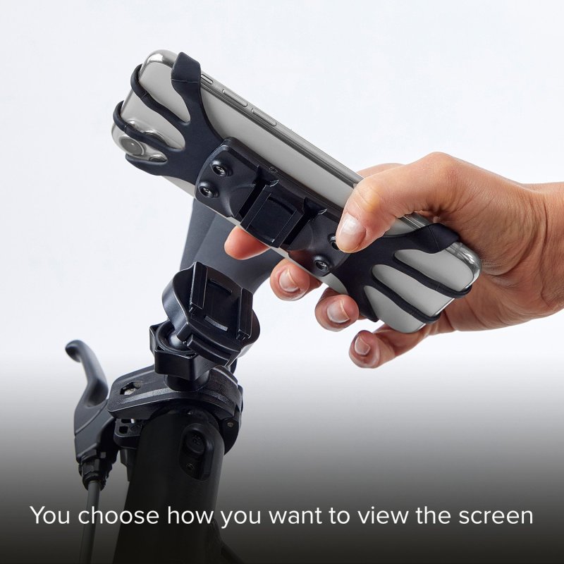 360° rotatable mobile phone holder for bicycles and scooters