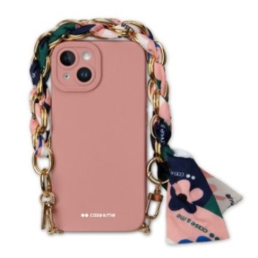 Cover per iPhone 14 Plus con catenella da polso e foulard