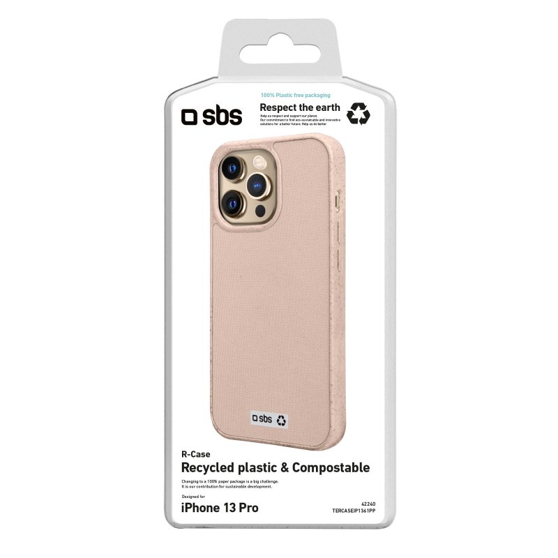 Rigid colourful cover in recycled plastic R-PET for iPhone 13 Pro